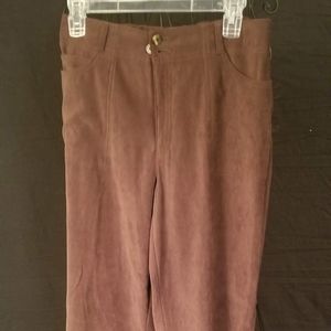 Pants/slacks/trousers brown suede feel